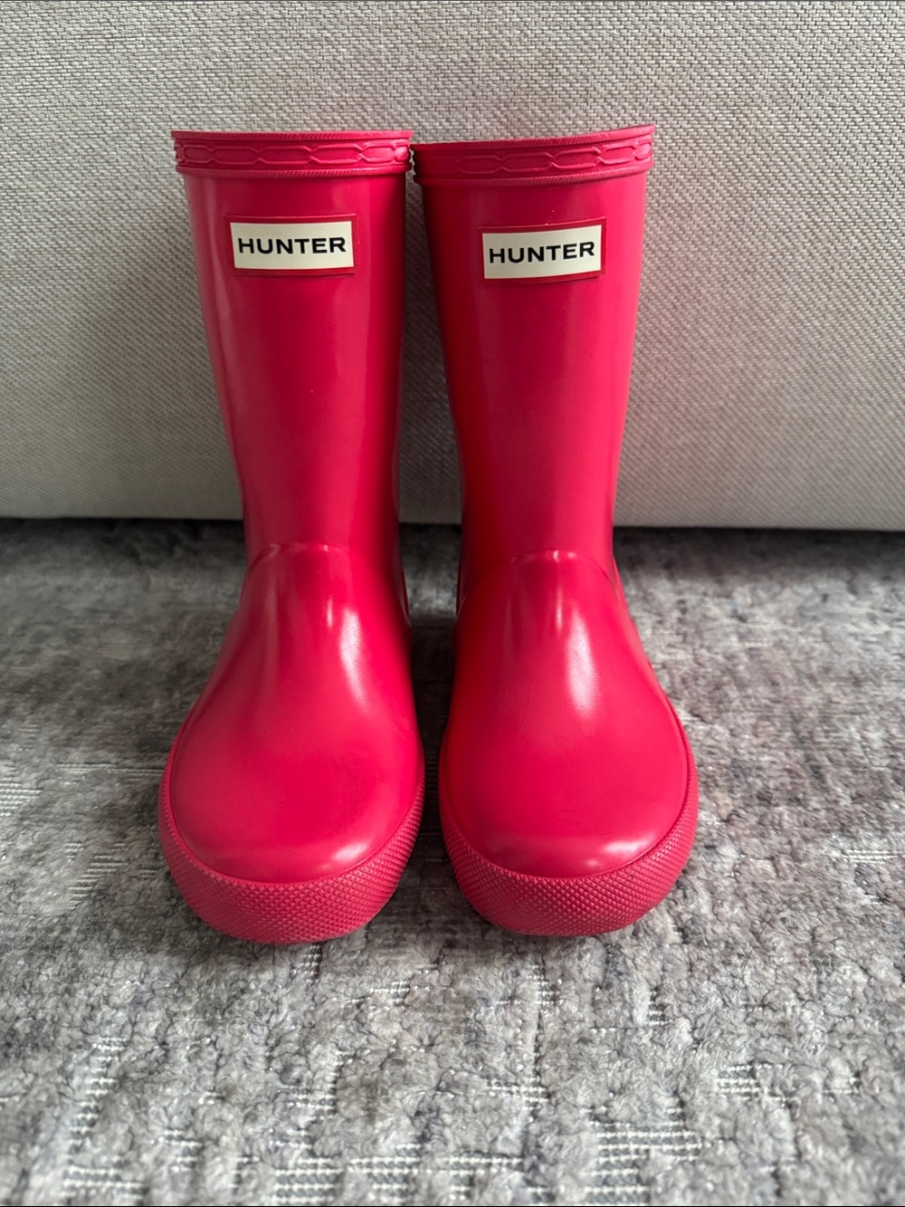 Hunter Kids Hot Pink Rubber Rain Boots